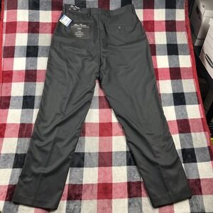 Alan Flusser Golf Mens Pants 38x34‎ Pleated Black Cuffed 100% Polyester NWT